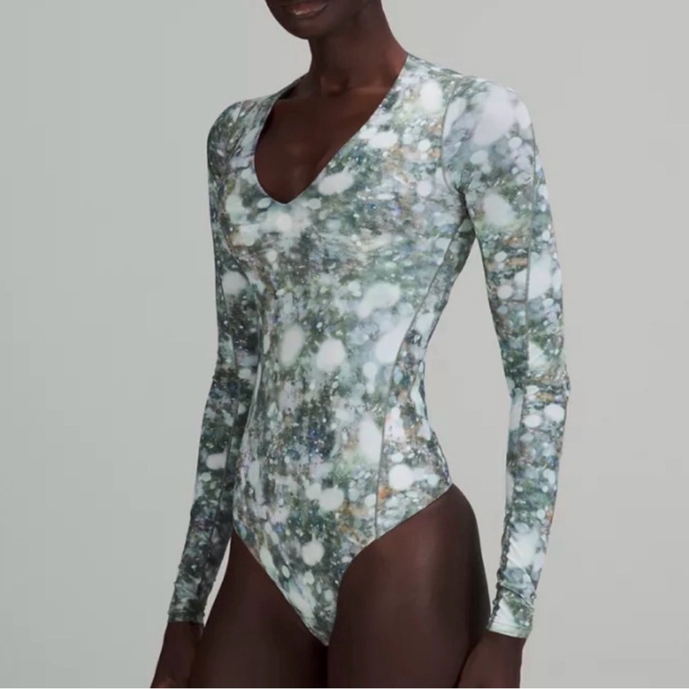 lululemon athletica Green Patterned Bodysuit - image 1